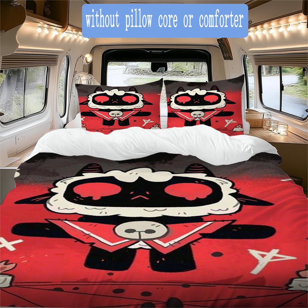 Cute Crying Lamb Pattern Bedding,Quilt Set Quilt Cover Pillowcase Home Birthday Gift (1*duvet cover+2*pillowcase,without core)ZSJT0917277
