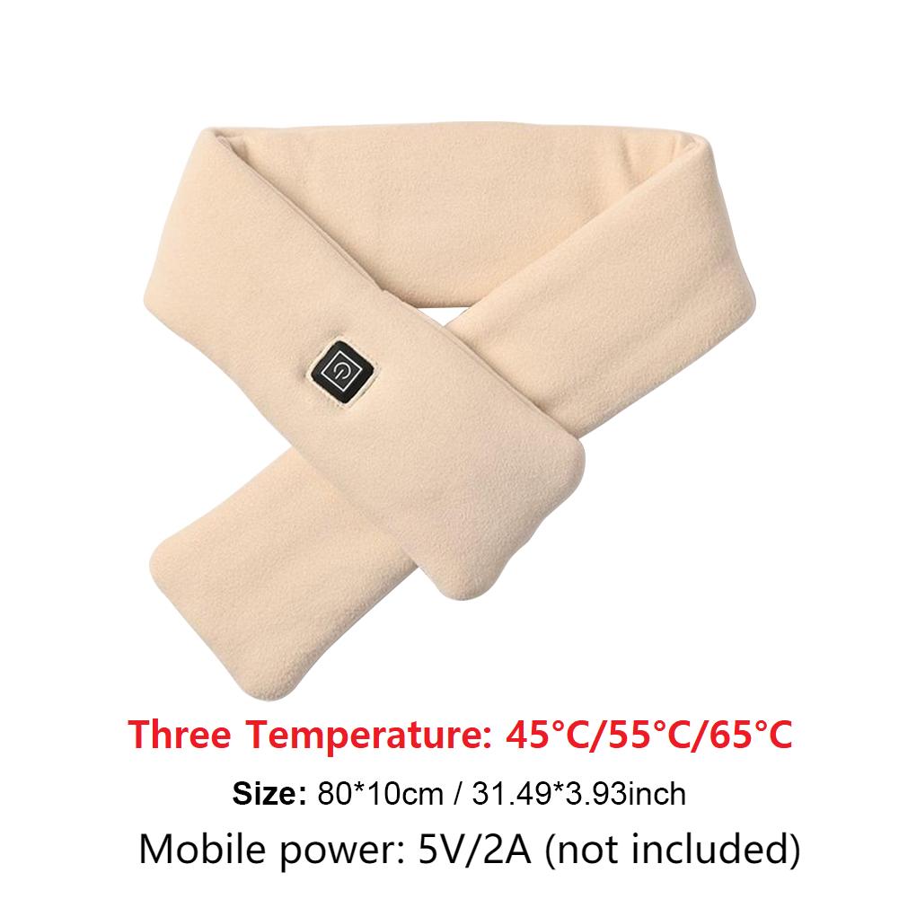 USB Women Men Heating Scarf Temperature Scarf 3 Gears Adjustable USB Charging Heat Control Neck Warmer For Cycling Camping