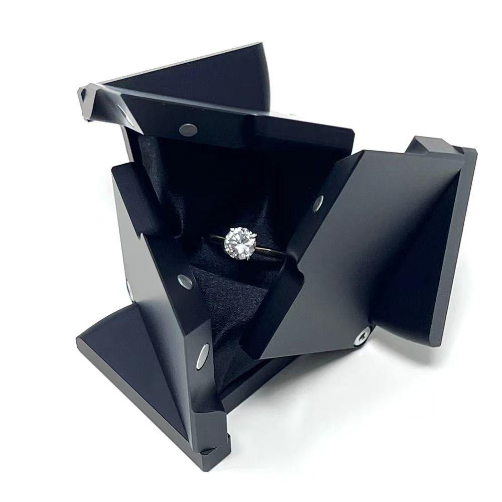 Portable Kinetic Energy Ring Box Rotating Jewelry Storage Display Hold Gifts Jewelry Storage Box