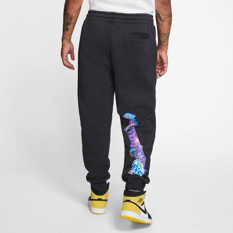 Jordan MJ Sticker Fleece Pants Men Bottoms Black CT6725-010