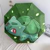 Wzór Pokémon Bulbasaur, automatyczny składany parasol, przenośna i składana konstrukcja, 8 żeber, prezent na Boże Narodzenie lub urodziny.