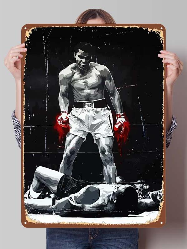 Muhammad Ali Bokser Metalowe Plakaty Dekoracyjne do Dekoracji Pokoju Niestandardowe Bokserskie Metalowe Tabliczki Cyny do Dekoracji Ściennej Retro Dom Mężczyźni