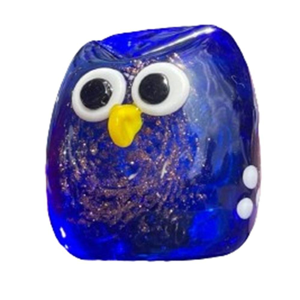 Exquisite Cute Small Owl Ornaments Table Decor Animal Owl Crafts Glass Sculpture Owl Figurines Desktop