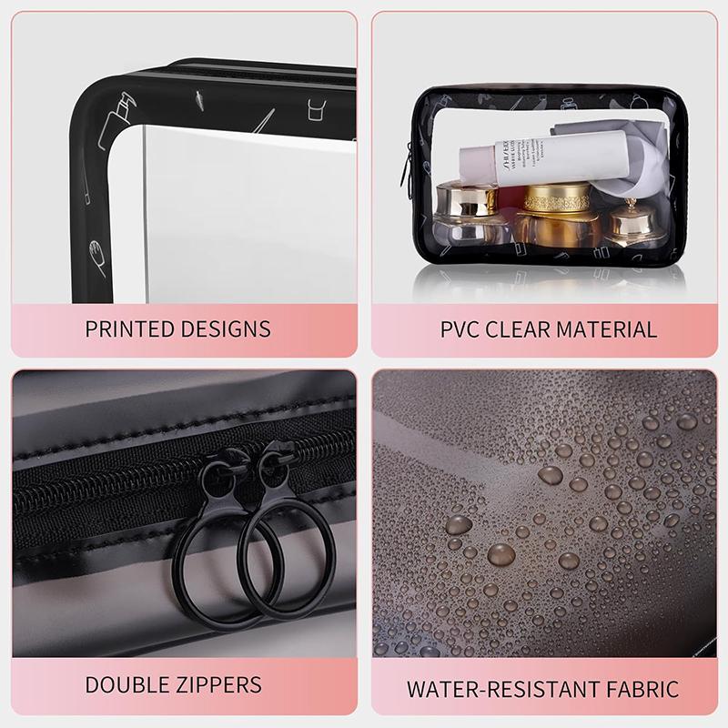 Fashion Transparent PVC Makeup Bag Women's Makeup Storage Bags Wash Bags Travel Storage Bag Waterproof Portable Storage Bags