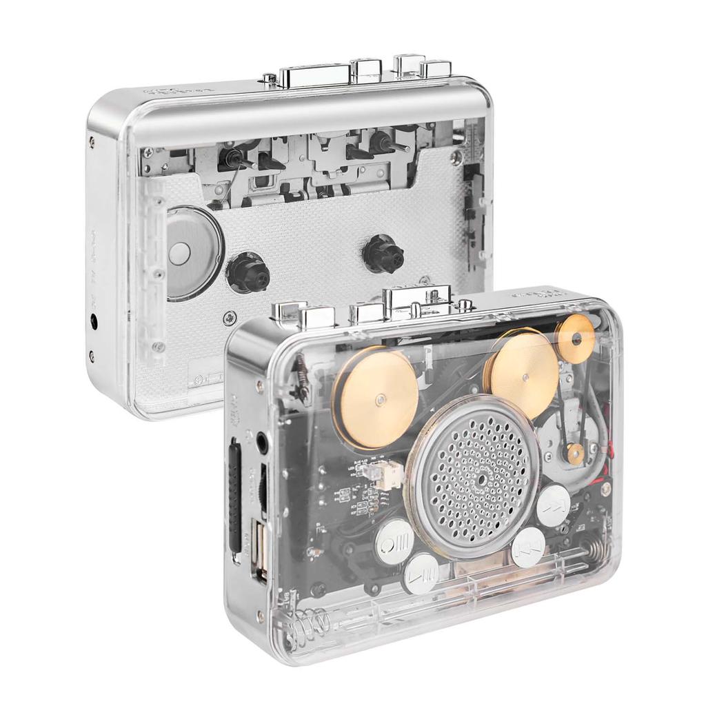 New Arrival High Quality Custom Transparent Classic Stereo Hifi Speaker Tape to MP3 Converter Audio Cassette Player Walkman