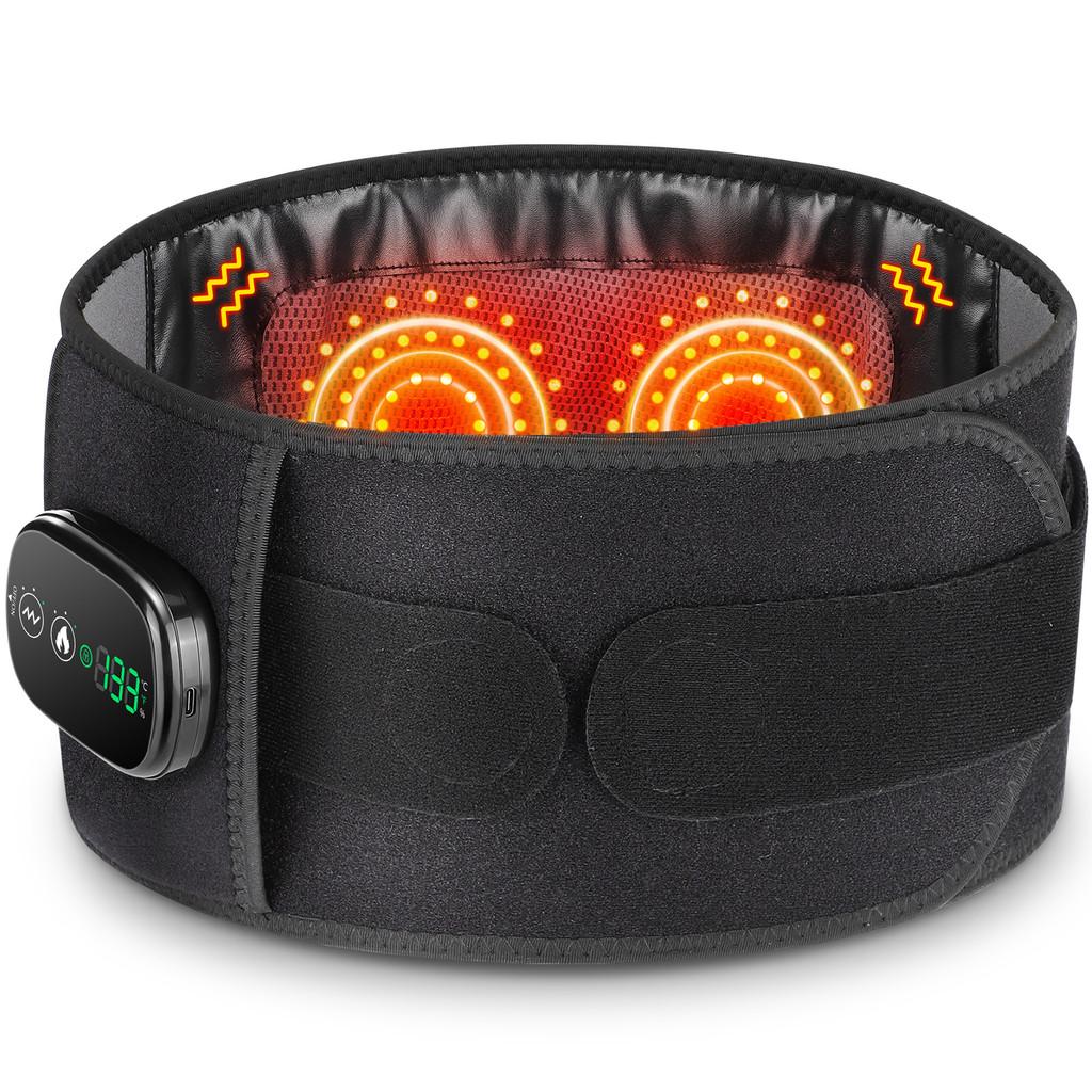 LED Red Light Heating Belt Infrared Therapy Hot Compress Massage Pad Rechargeable Lumbar Disc Protrusion Support Waist Belt