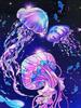 Marine Animal 5DDIY Diamond Painting Colorful Jellyfish Full Diamond Inlaid Diamond Art Cross Embroidery Set Cartoon Decoration