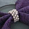 Creative New Diamond-Encrusted Pearl Napkin Ring Metal Hotel & Party Banquet Wedding Decoration