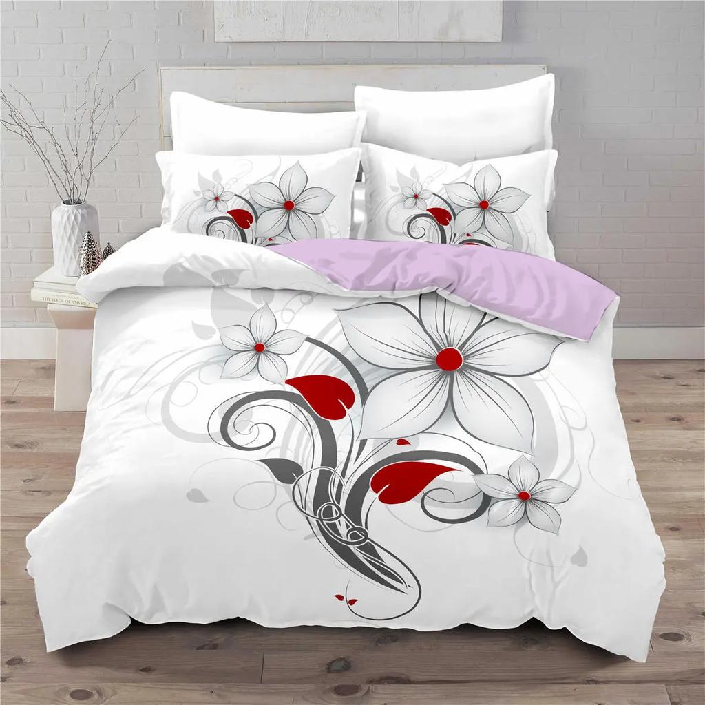 Nightmare Before Christmas  Duvet Cover with Pillow Cover Bed Sets Jack and Sally 3D Skull Christmas Bedding Set Bedroom Decor