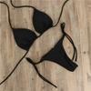 Sexy Bikini-Badeanzug mit Nackenriemen, verstellbaren Trägern, mehrfarbig, in großen Größen, Damen-Set