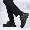 New Fashion Leather Casual Design Shoes Men Flats Platform Shoe Soft Sole Sports Sneakers Man Comfortable Lace Up Black Footwear