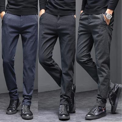 Casual broek voor heren lente en herfst comfortabele slim fit rechte pijpen broek, veelzijdige en modieuze lichte zakelijke broek voor heren