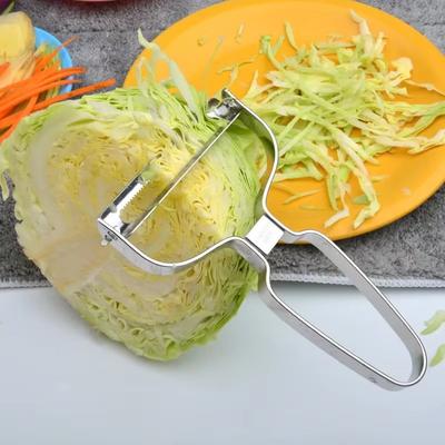 Wide Mouth Stainless Steel Vegetables and Fruit Peeler - Multi-functional Kitchen Tool for Cabbage Potato Slicing & Salad Making