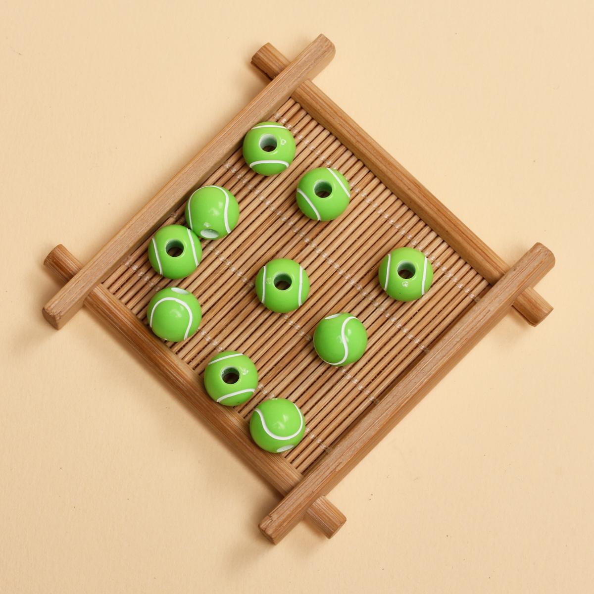 

10 шт., спортивные шарики для изготовления ювелирных изделий, 11 мм, бейсбол, волейбол, баскетбол, футбол, софтбол, ювелирные изделия из бисера, браслет «сделай сам» Style 14