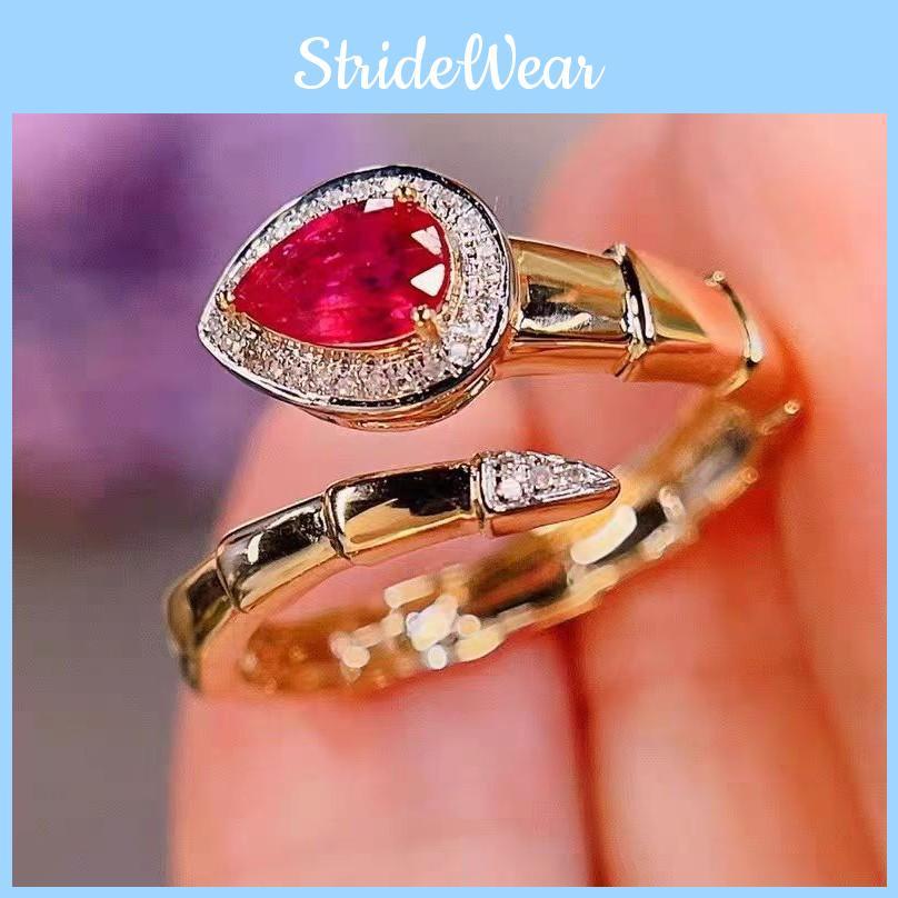 Minimalist Adjustable Snake Ring For Women In Rich Gold Plated Copper With Vibrant Gemstone Options For Spring Fashion