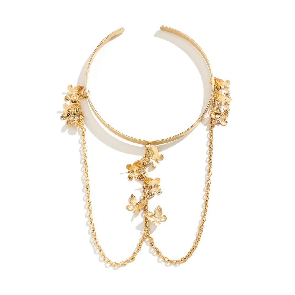 PuRui Simple Bohemia Charm Upper Arm Bracelet Star Butterfly Tassel Pendant Arm Cuff Bracelet for Women Fashion Summer Zircon