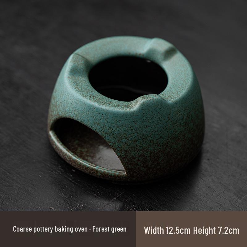 Kiln-Glazed Ceramic Incense Burner: Chinese Zen Style Desktop Ornament for Baking, Tea Roasting, and Plant Cedar Incense