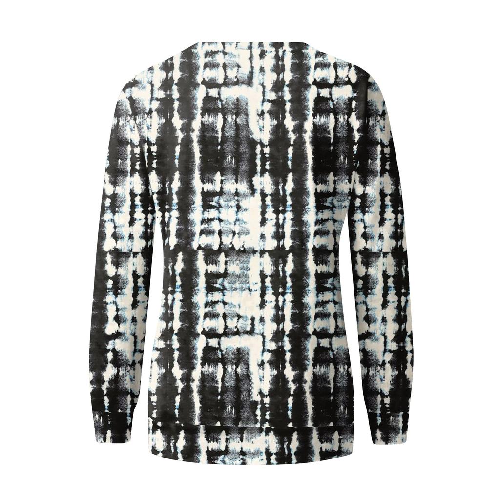 Women's Casual Fashion  Print Long Sleeve O-Neck Pullover Top