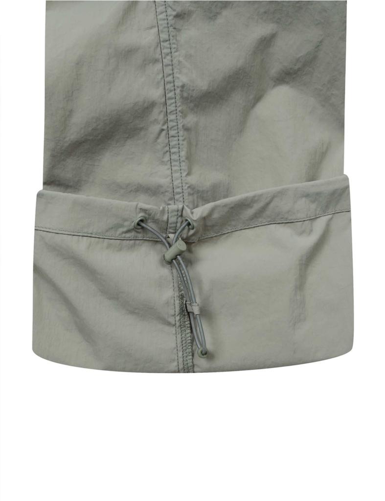 Enbiei Wide Parachute Woven Pants Khaki