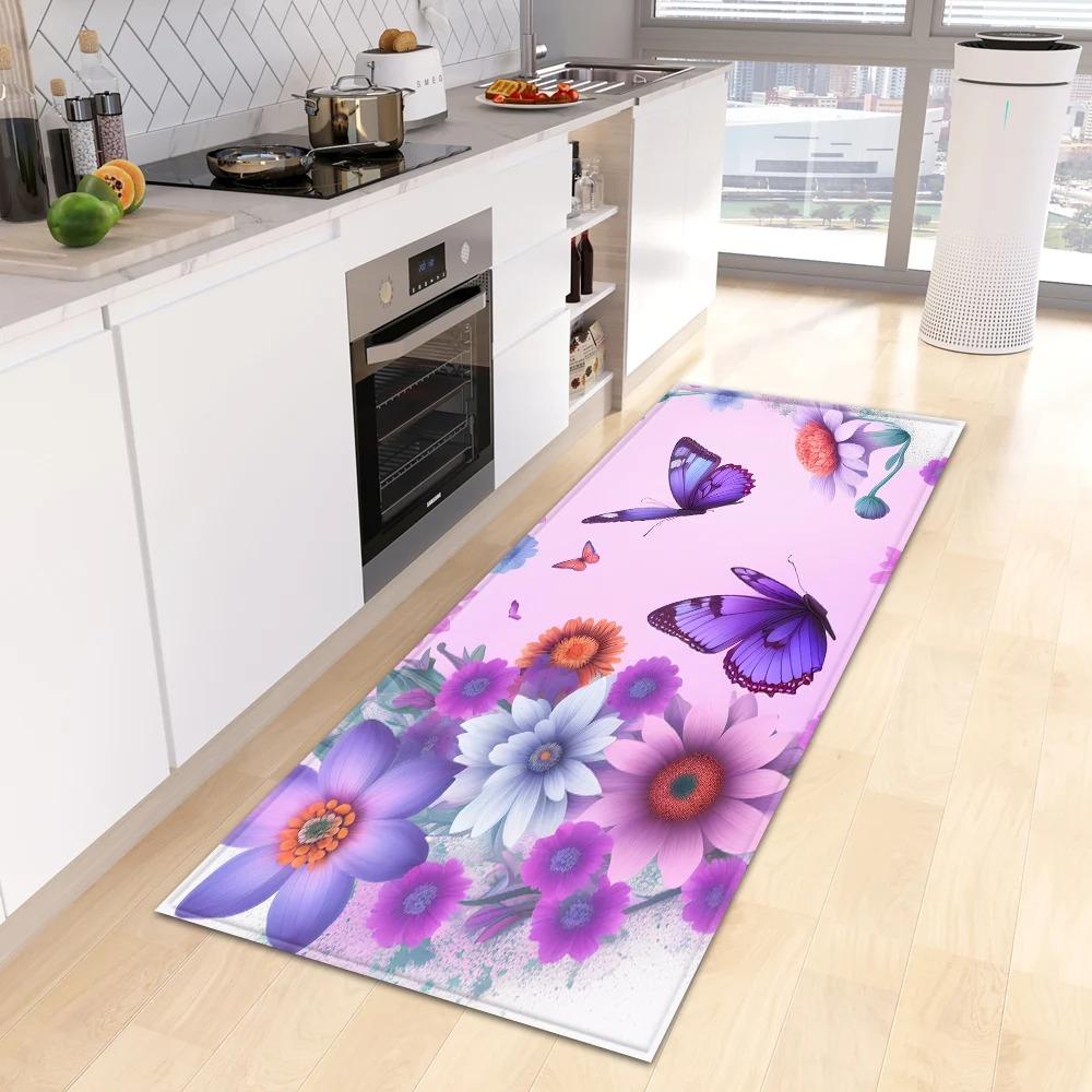 Schöne Blume Retro Muster Haus Küche Bodenmatte Tür Vorne Dekoration Bodenmatte