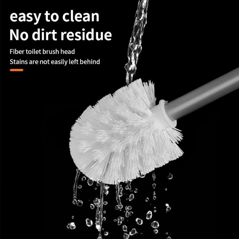 1pc Toilet Brush Metal Shell Wall-Mounted Toilet Brush Holder No Dead Angle Home Cleaning Tools Bathroom Accessories
