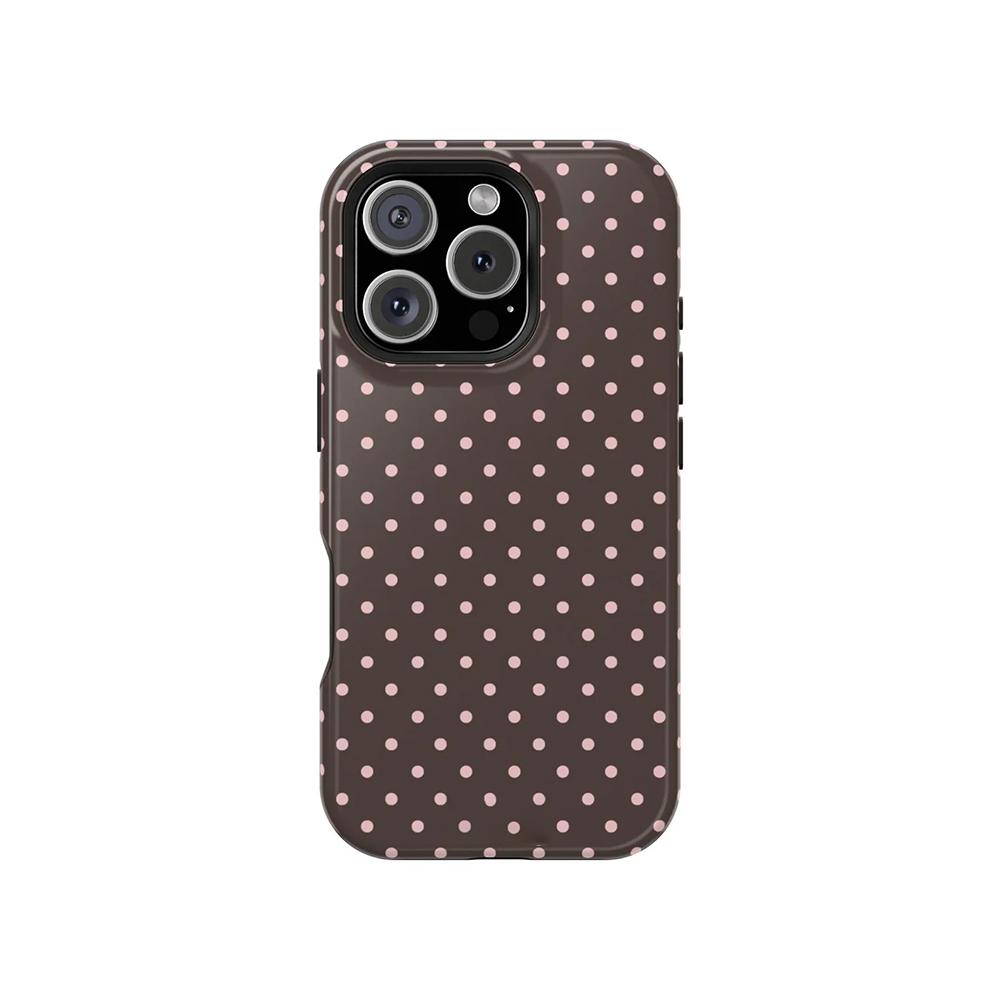 Luxury Clmj Cocoa Dots Polka Phone Case for iPhone 17 16 15 14 13 12 11 X XS XR Air Pro Max Plus Double-layer Back Cover