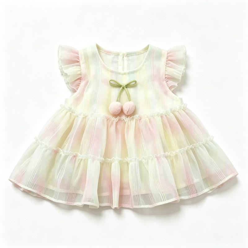 Pet Dog Dress Sweet Princess Style Gradient Color Breathable Outfit Small Breeds Like Bichon Frise Teddy