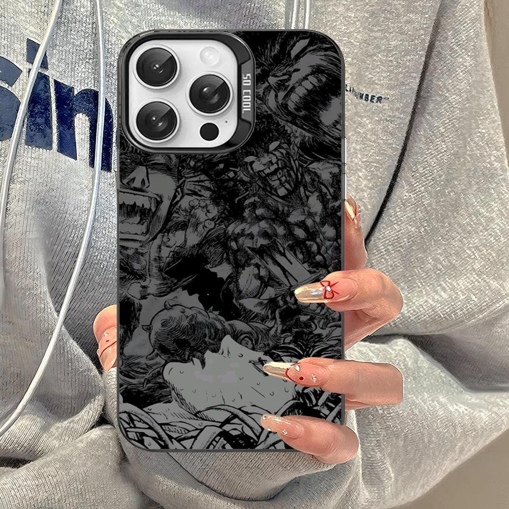 Hot Anime B-Berserk G-Guts Phone Case For IPhone 16 15 14 13 12 11 Pro Max X XR XSMAX 8 7 Plus Matte Shockproof Back Cover iPhone 15 pro