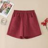 ZANZEA Women Casual Elastic Waist Loose Summer Shorts with Two Pockets