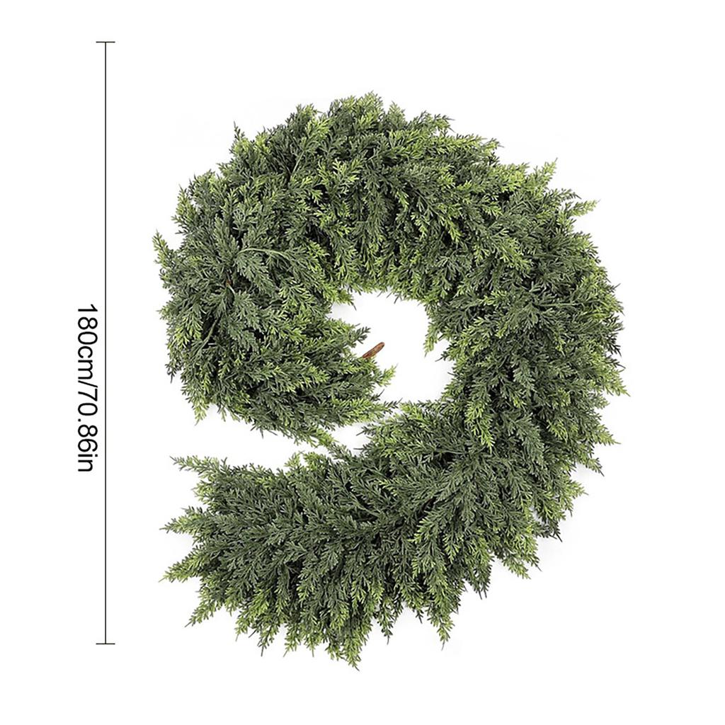 Artificial Christmas Pine Wreath Plastic Pine Needles Rattan Fake Plants Christmas Hanging Ornament Xmas Fireplace Decoration