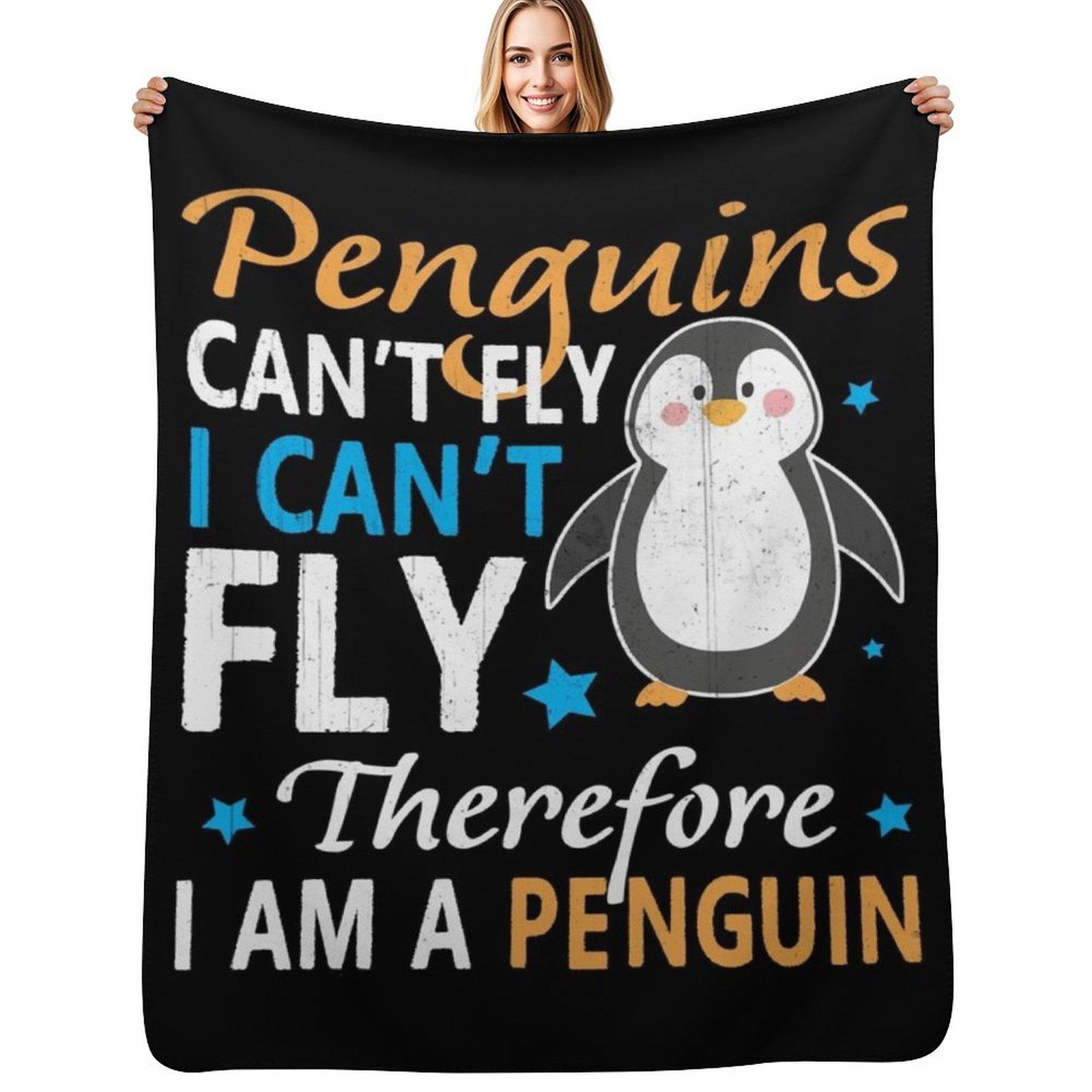 Penguin Zoo Gift Throw Blanket Soft Sherpa Fleece Warm Blanket for Winter 102x76cm(40x30in)