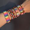 Stone Wrap Leather Bracelets Vintage 2 Strands Multilayer Woven for Women Men