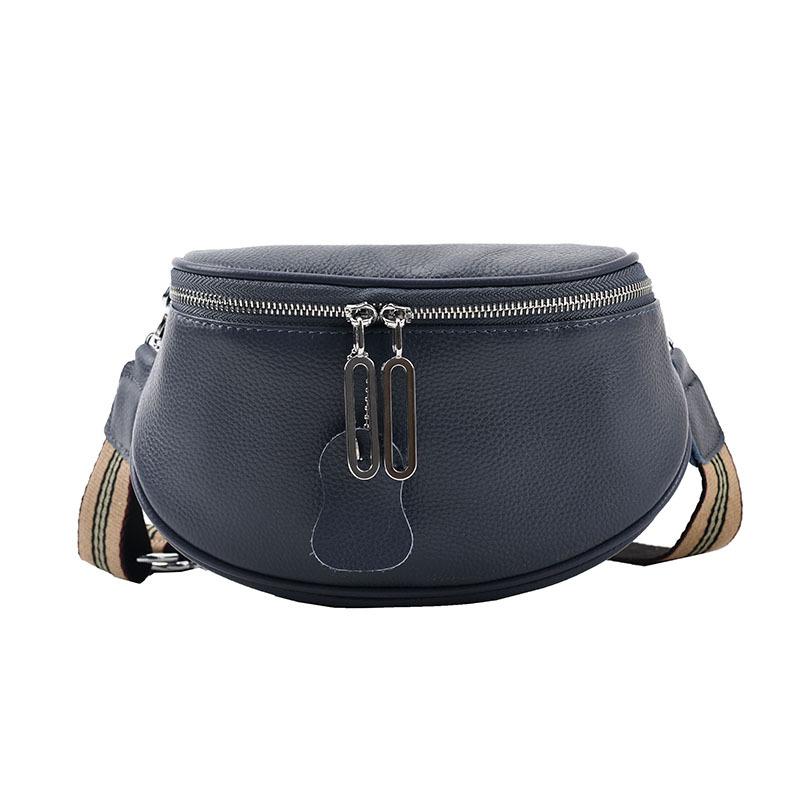 First layer cowhide saddle bag women s bag new fashion casual large capacity breast bag shoulder messenger bag синий