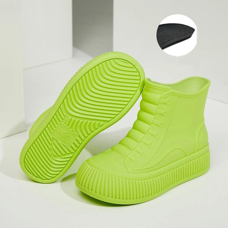 Women's Fashionable Non Slip Waterproof Thick Soled Height Increasing Rain Boots For External Wear