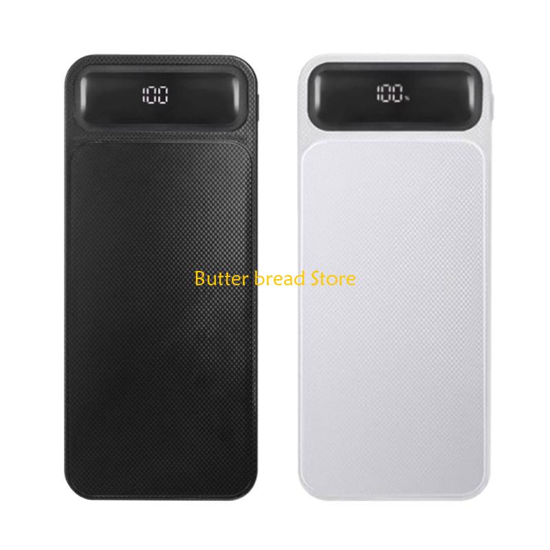 W89C Battery Charging Case Power Case with LCD Display 8x18650 Battery Holder 5.5x2.5mm & USB C Output Fast Charging Box