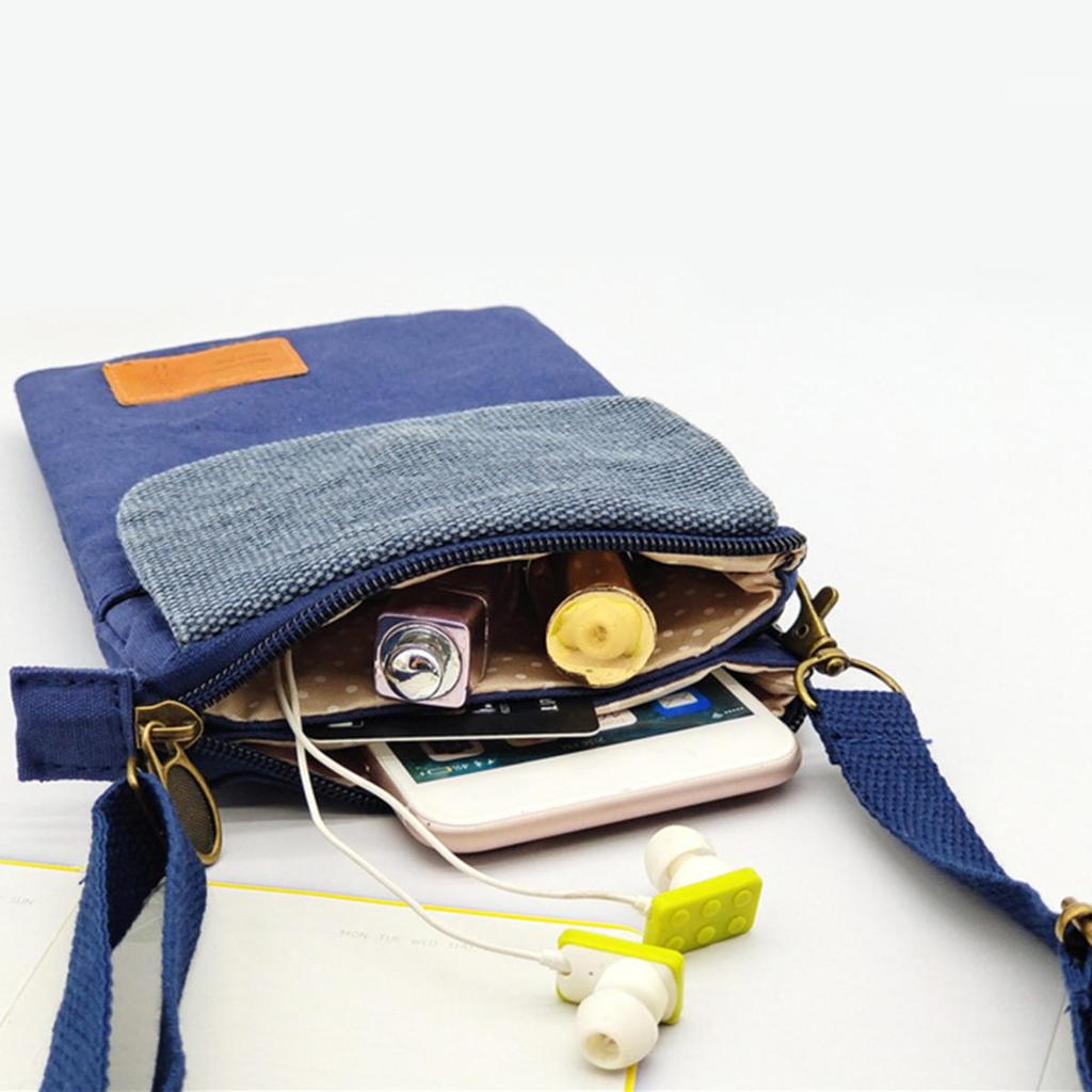 Mini Fabric Crossbody Bag  Color Contrast Cell Phone pouch  Vintage Shoulder Purse For Women Small Crossbody Bag