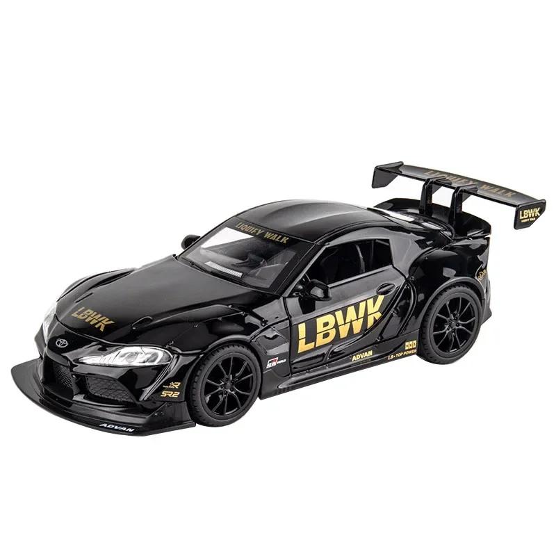 1:22 Toyota SUPRA Racing Car Model Alloy Diecasts & Toy Metal Vehicles Toy Car Model High Simulation Sound Light Kids Toys A413