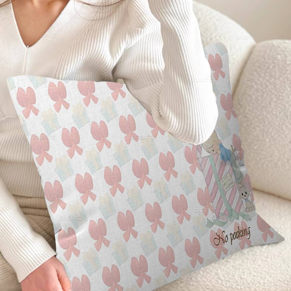 P-Precious M-Moments Cute 45*45cm Cushion Cover Pillow Cover Decor Pillowcase Home Pillowcase for Couch Pillow