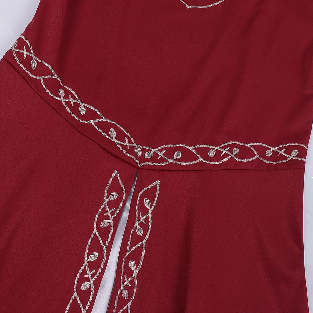 Abito da Donna Medievale Europeo a Maniche a Campana Color-Block