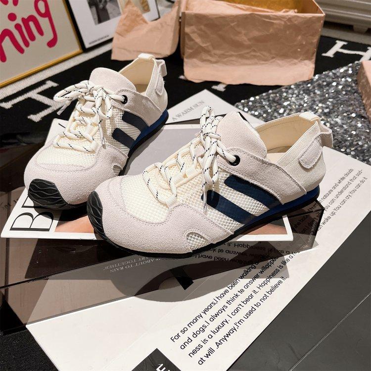 

Oxygen crooked head platform Forrest Gump shoes 2025 leather breathable comfortable versatile retro casual shoes 40 бежевый