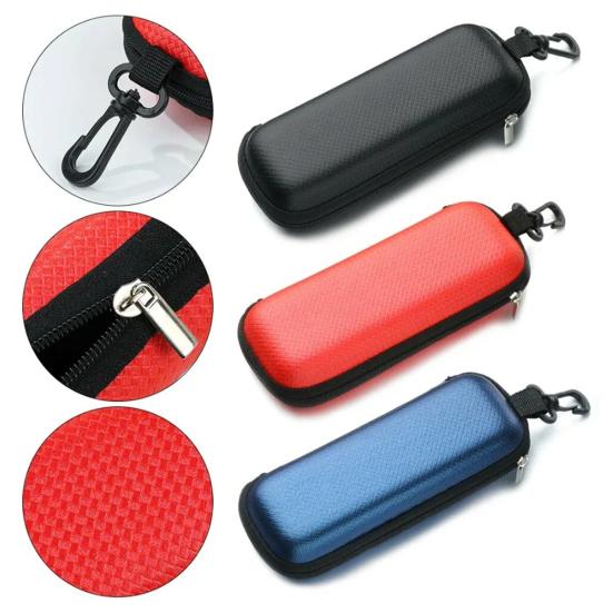Портативний футляр для окулярів на блискавці з металевим карабіном, високоміцний EVA, стійкий до стиснення, ретро-текстура соломи, спортивні аксесуари