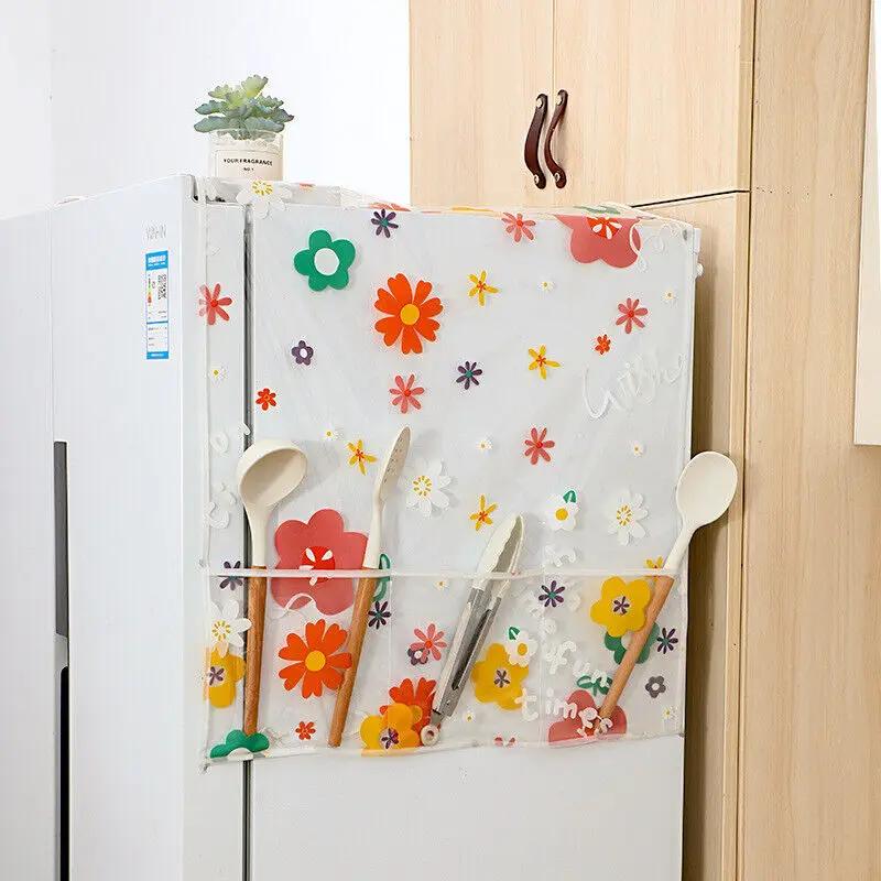Refrigerator Dust Cover Single Door Refrigerator Top Cover PEVA Fridge Covers Household Cabinet Protection Accessories