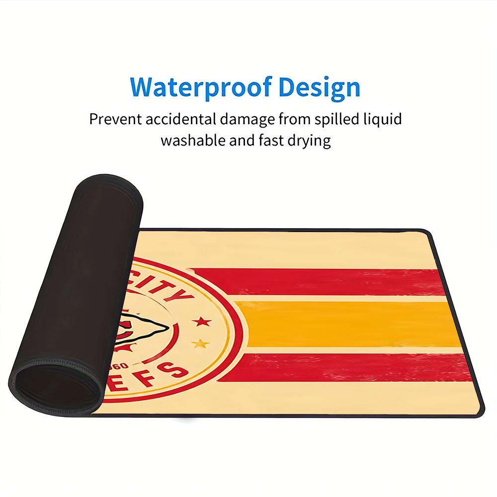 Kansas City Chiefs Emblem Large Gaming Mouse Pad Nonslip Rubber Base Waterproof Desk Mat For Office Pc Laptop