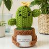 Crochet Cactus Potted Plants, Handmade Knitted Cactus for Home Office Car Decoration, Decorative Plants for Lasting Beauty, Gift for Women Family