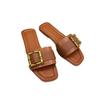 Women's Summer Metal Buckle Sandals: Stylish, Versatile, and Comfortable Flats for Any Occasion