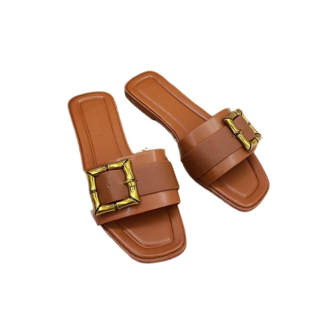 Women's Summer Metal Buckle Sandals: Stylish, Versatile, and Comfortable Flats for Any Occasion