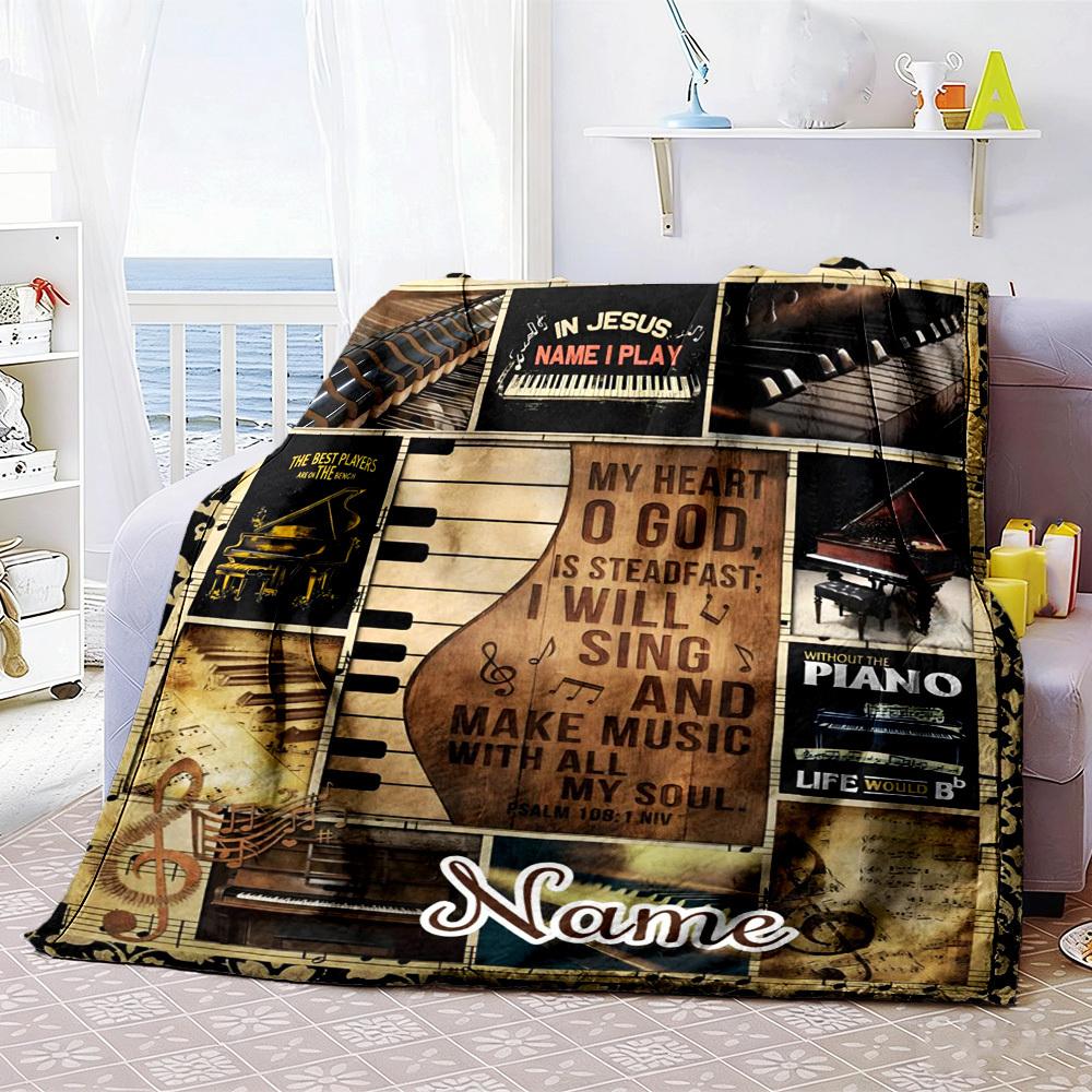 Customize Your Name Home Blankets Musical Harmony And Comfort Soft And Lightweight For All Seasons Perfect For Picnics Sofas Offices Beds Living Rooms