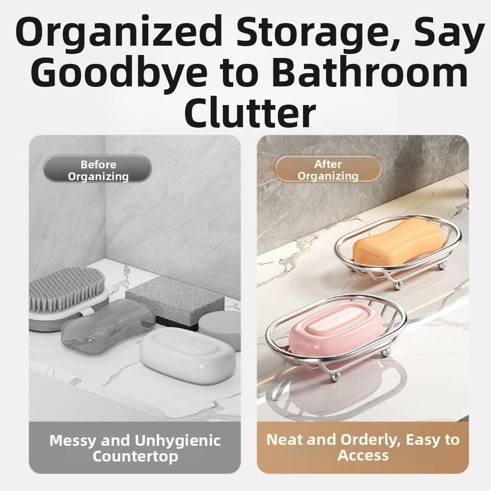 Self Draining Soap Drain Plate Creative Bathroom Soap Holder Metal Soap Dish  Household