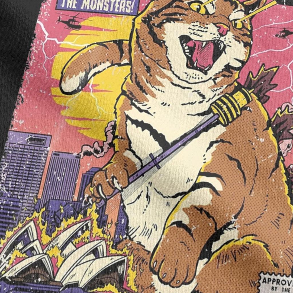 Catzilla T Shirt Men's Cotton Awesome T-Shirts O Neck Tees Short Sleeve Clothes Original