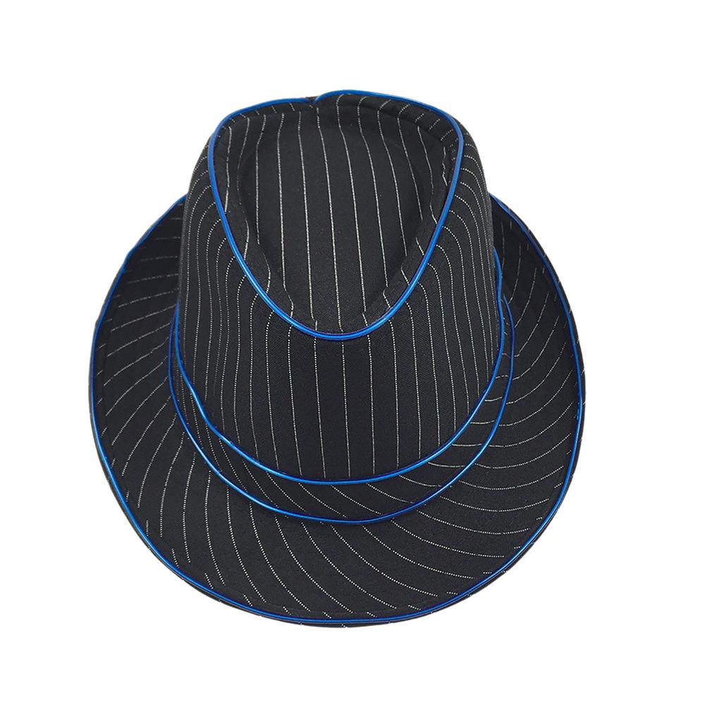 LED Top Hat for Women Men Flashing Nightclub Hat Light Up Blues Hat Adult Unisex Costume Hat Halloween Party Props Hat